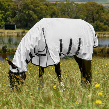 Weatherbeeta White/Charcoal Comfitec Sweet Itch Shield Fly Sheet Combo| Online For Equine