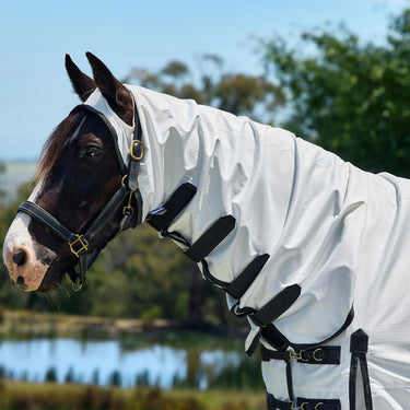 Weatherbeeta White/Charcoal Comfitec Sweet Itch Shield Fly Sheet Combo| Online For Equine