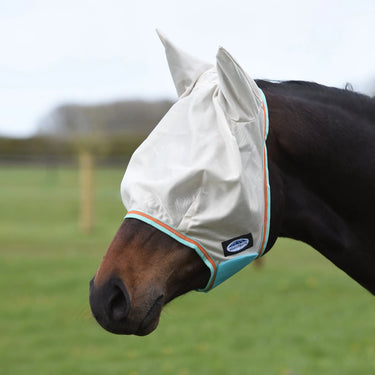 Weatherbeeta White/Maroon/Grey ComFiTec Essential Mesh Mask| Online For Equine