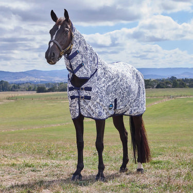 Weatherbeeta White/Navy Floral Print Comfitec Limited Edition Fly Sheet Combo| Online For Equine