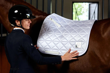 Weatherbeeta White Satin Luxe Air-Tec Dressage Saddle Pad| Online For Equine