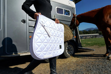 Weatherbeeta White Satin Luxe Air-Tec Euro Jump Saddle Pad| Online For Equine