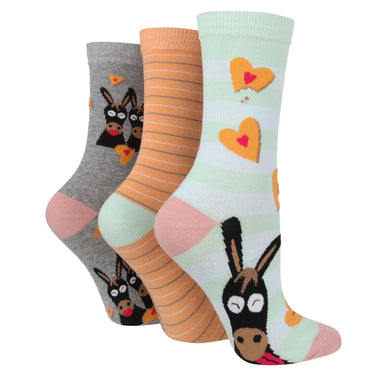 Buy Wildfeet Donkey Dogers Cotton Crew Socks 3 Pack-One Size (UK 4-8)-Donkey Dogers| Online for Equine