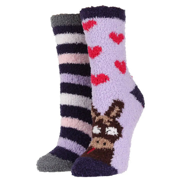 Buy Wildfeet Kids Donkey Fluffy Socks 2 Pack-Childs UK 12 - 3| Online for Equine