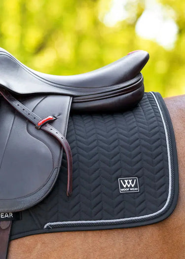Woof Wear Black Herringbone Saddle Close Contact Pad| Online For Equine