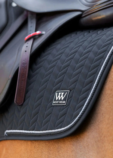 Woof Wear Black Herringbone Saddle Close Contact Pad| Online For Equine