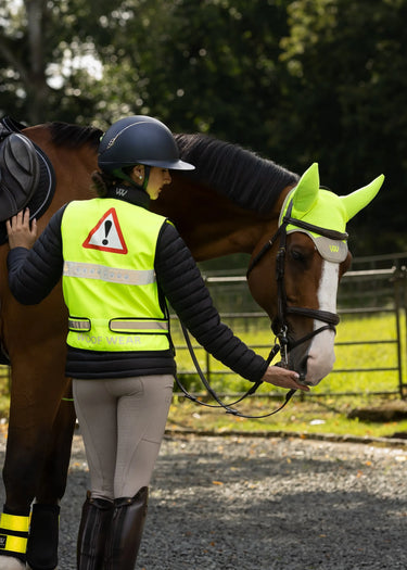 Woof Wear Hi Vis Noise Cancelling Fly Veil | Hi Vis Yellow| Online For Equine