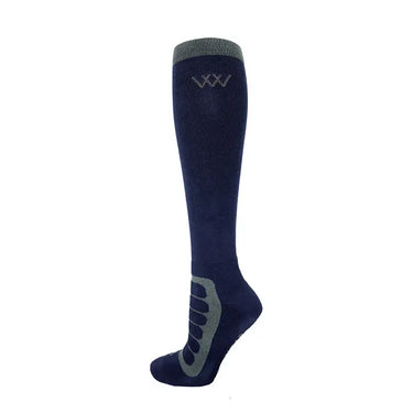 Woof Wear Navy Grey Long Bamboo Tech Riding Sock| Online For Equine