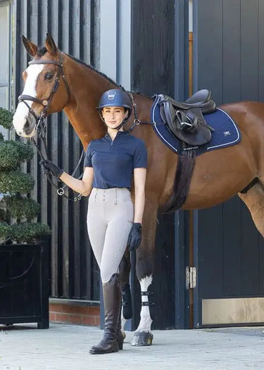 Woof Wear Navy Herringbone Saddle Close Contact Pad| Online For Equine