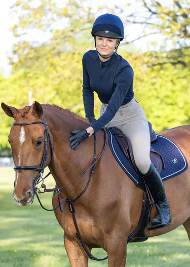 Woof Wear Navy Herringbone Saddle Close Contact Pad| Online For Equine