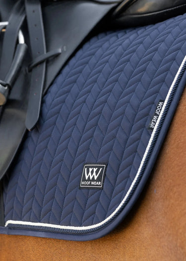 Woof Wear Navy Herringbone Saddle Dressage Pad| Online For Equine