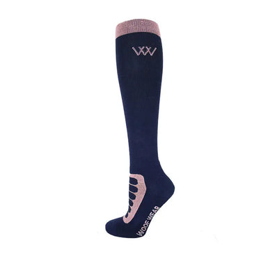 Woof Wear Navy Rose Long Bamboo Tech Riding Sock| Online For Equine