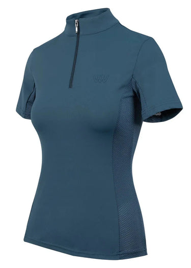 Woof Wear Petrol Blue Short Sleeve Ladies Tech Riding Shirt| Online For Equine