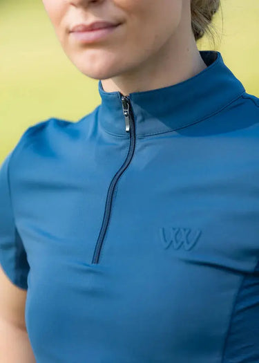 Woof Wear Petrol Blue Short Sleeve Ladies Tech Riding Shirt| Online For Equine