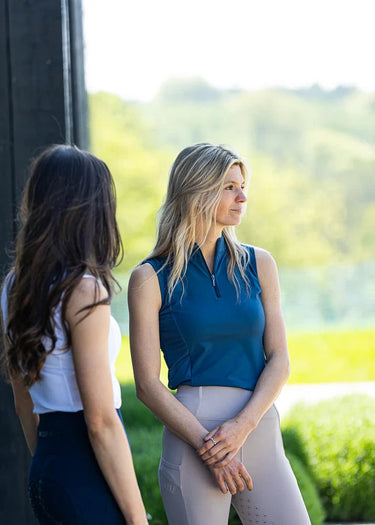 Woof Wear Petrol Blue Sleeveless Ladies Tech Riding Shirt| Online For Equine