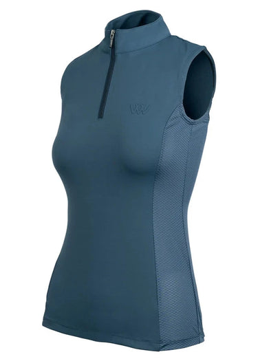 Woof Wear Petrol Blue Sleeveless Ladies Tech Riding Shirt| Online For Equine