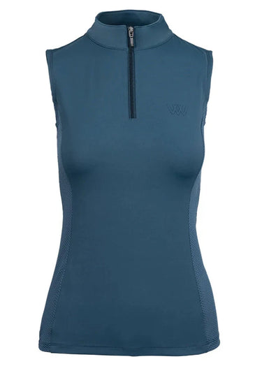 Woof Wear Petrol Blue Sleeveless Ladies Tech Riding Shirt| Online For Equine