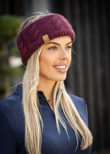 Woof Wear Plum Cable Headband| Online For Equine