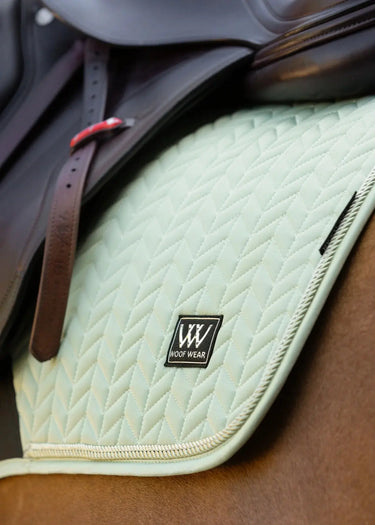 Woof Wear Sage Green Herringbone Saddle Close Contact Pad| Online For Equine