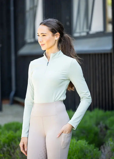 Woof Wear Sage Green Long Sleeve Ladies Tech Riding Shirt| Online For Equine