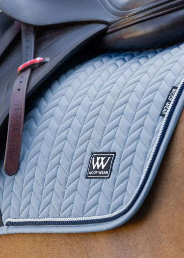 Woof Wear Steel Blue Herringbone Saddle Close Contact Pad| Online For Equine