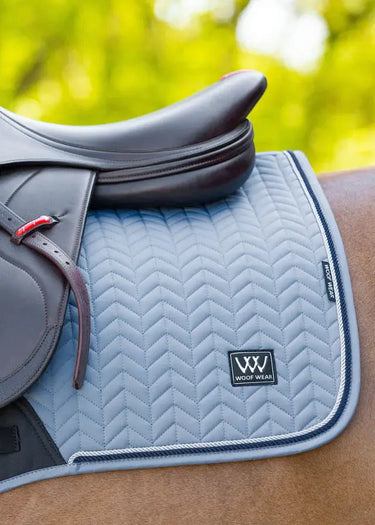 Woof Wear Steel Blue Herringbone Saddle Close Contact Pad| Online For Equine