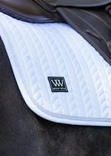Woof Wear White Herringbone Saddle Close Contact Pad| Online For Equine