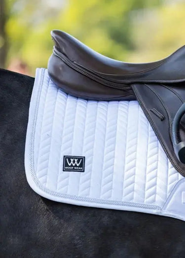 Woof Wear White Herringbone Saddle Close Contact Pad| Online For Equine