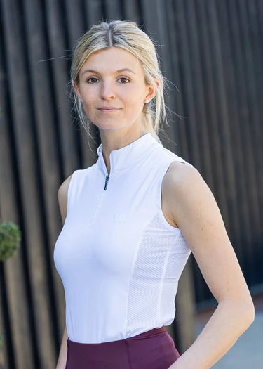 Woof Wear White Sleeveless Ladies Tech Riding Shirt| Online For Equine