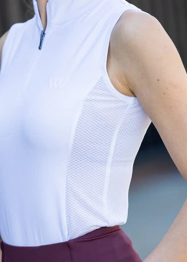 Woof Wear White Sleeveless Ladies Tech Riding Shirt| Online For Equine