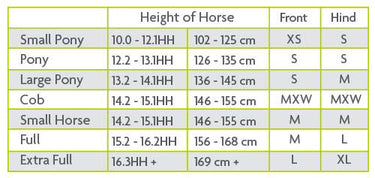 BuyWoof Wear Ultra Violet Club Brushing Boot Size Guide | Online for Equine