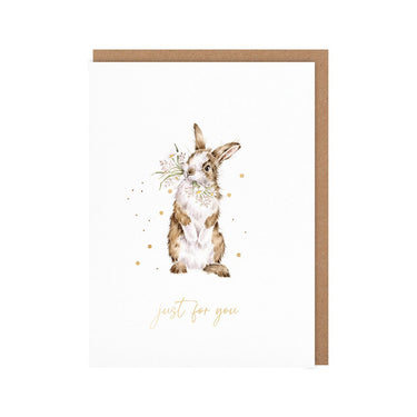 Wrendale Designs All Ears' Rabbit Just For You Little Sentiment Card| Online For Equine