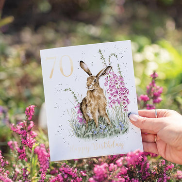 Wrendale Designs The Wild Garden' Hare 70Th Birthday Card| Online For Equine