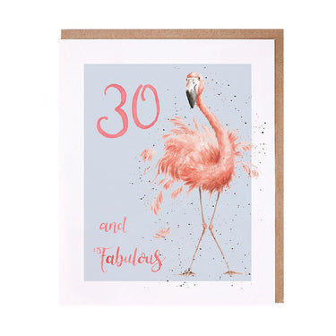 Wrendale Designs '30 And Fabulous' Flamingo Birthday Card| Online For Equine