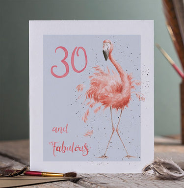 Wrendale Designs '30 And Fabulous' Flamingo Birthday Card| Online For Equine