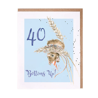 Wrendale Designs '40 Bottoms Up!' Mouse Birthday Card| Online For Equine