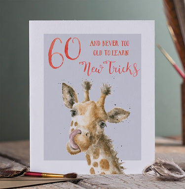 Wrendale Designs '60 And Never Too Old To Learn New Tricks' Giraffe Birthday Card| Online For Equine