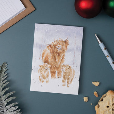 Wrendale Designs 'A Highland Christmas' Highland Cow A6 Paperback Notebook| Online For Equine