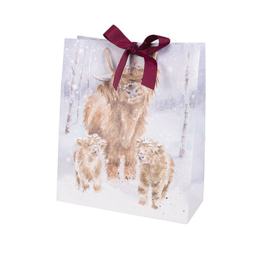 Wrendale Designs 'A Highland Christmas' Highland Cow Large Gift Bag| Online For Equine