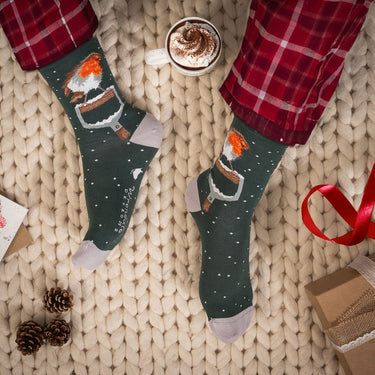 Wrendale Designs 'A Little Red Robin' Robin Men'S Christmas Socks| Online For Equine