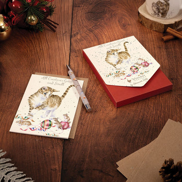 Wrendale Designs 'All Creatures Great And Small' Cat Christmas Card Pack| Online For Equine