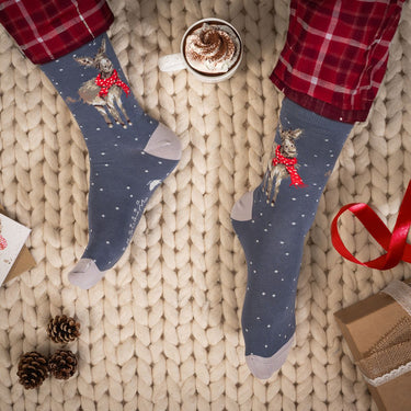 Wrendale Designs 'All Wrapped Up' Donkey Men'S Christmas Socks| Online For Equine