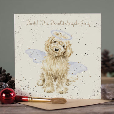 Wrendale Designs 'Bark! The Herald' Labradoodle Dog Christmas Card| Online For Equine