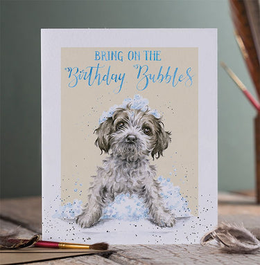 Wrendale Designs 'Birthday Bubbles' Dog Birthday Card| Online For Equine
