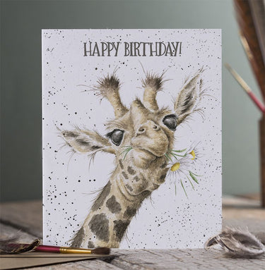 Wrendale Designs 'Birthday Flowers' Giraffe Birthday Card| Online For Equine