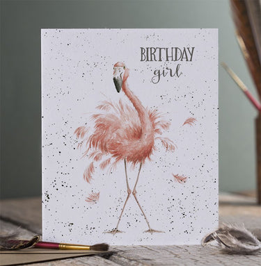 Wrendale Designs 'Birthday Girl' Flamingo Birthday Card| Online For Equine