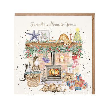 Wrendale Designs 'By The Fireside' Dog And Cat Christmas Card| Online For Equine