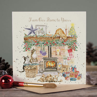 Wrendale Designs 'By The Fireside' Dog And Cat Christmas Card| Online For Equine