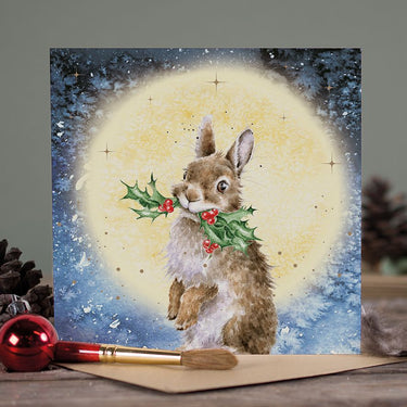 Wrendale Designs 'By The Light Of The Moon' Rabbit Christmas Card| Online For Equine