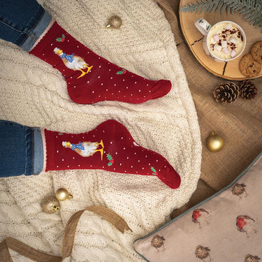 Wrendale Designs 'Christmas Scarves' Duck Socks| Online For Equine
